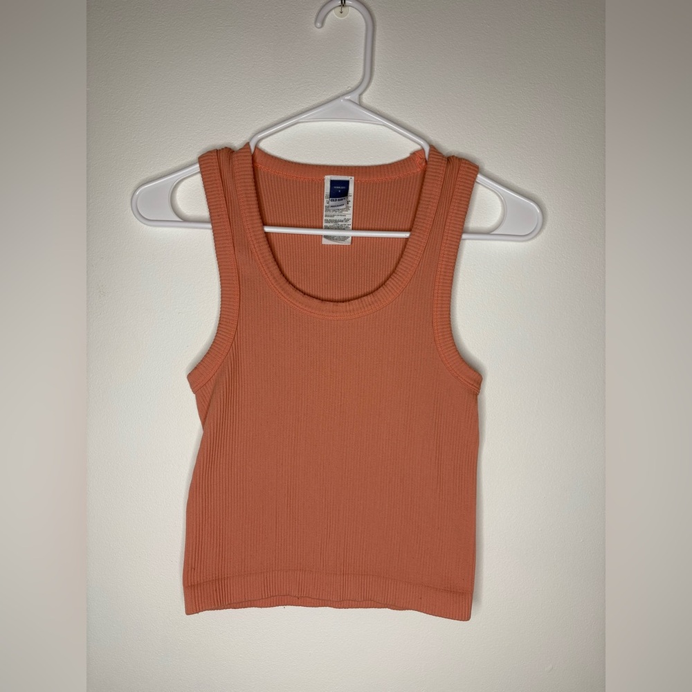 Old Navy Coral Seamless Ribbed Tank Top